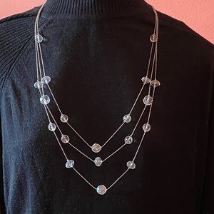 2/$20 Faceted crystal look tiered necklace AE